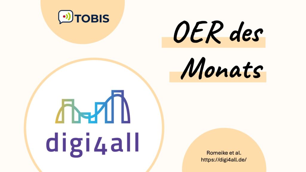 Visualisierung OER des Monats November 2025: „digi4all – Kompetenzen für das Unterrichten in einer digitalen Welt“